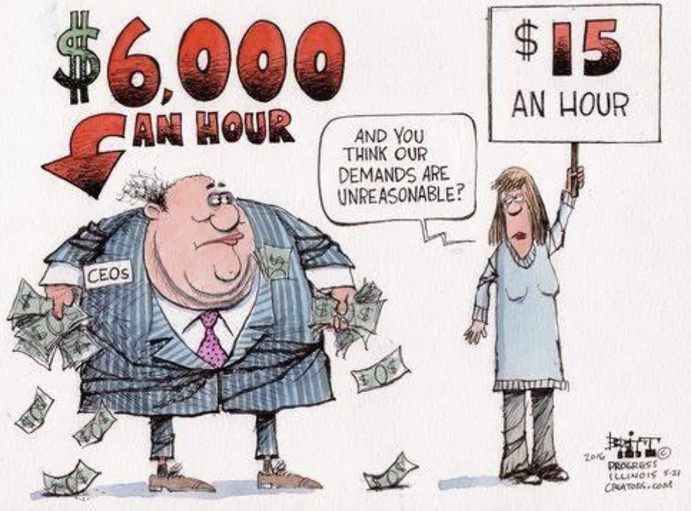 unreasonable cartoon - $6,000 An Hour And You Think Our Demands Are Unreasonable? $15 An Hour Ceos 2016 Progress Illinois F22 Creators.Com
